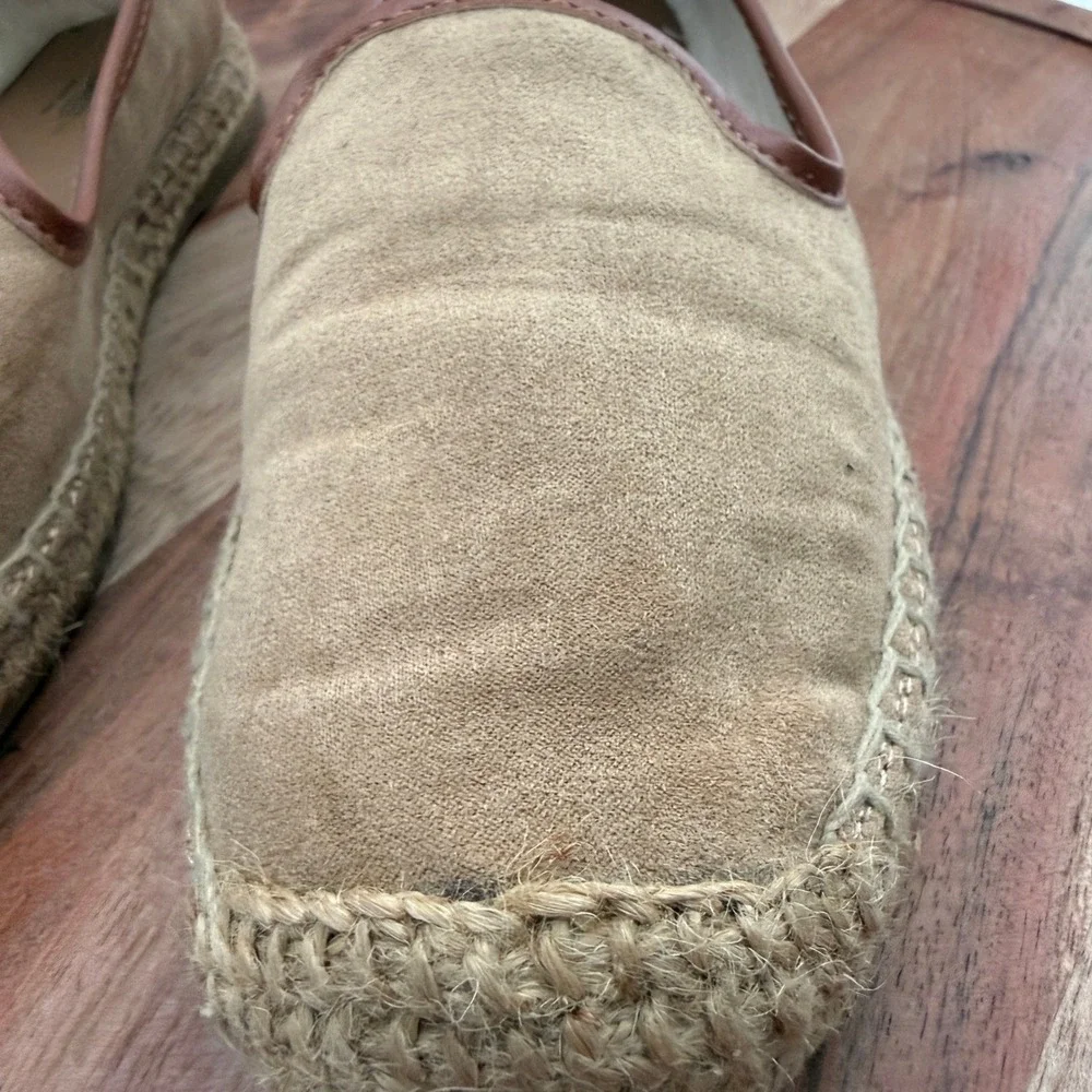 GH Bass Jenna Womens Tan Faux Suede Espadrille Loafers Slip On Shoes 5.5M